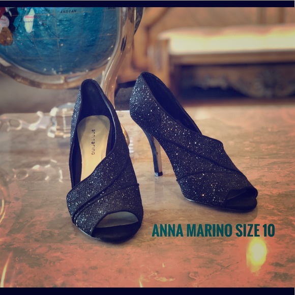 Ann Marino Shoes - Ann Marino Black Glitter Stilettos 👠 Size 10